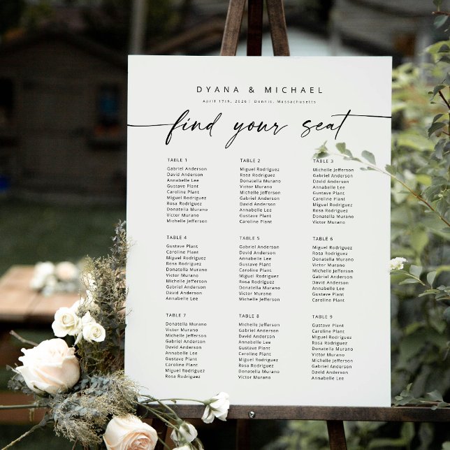 Moderne 9 Tische für Sitzplätze Poster (Von Creator hochgeladen)