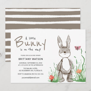 Moderne A Little Bunny Is On The Way Babyparty Einladung