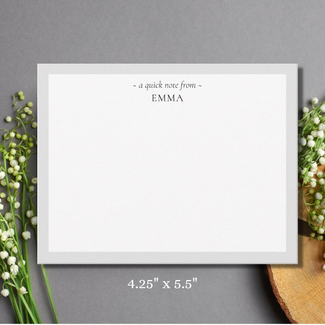 Moderne "A Quick Note From" Note Card Mitteilungskarte (Von Creator hochgeladen)