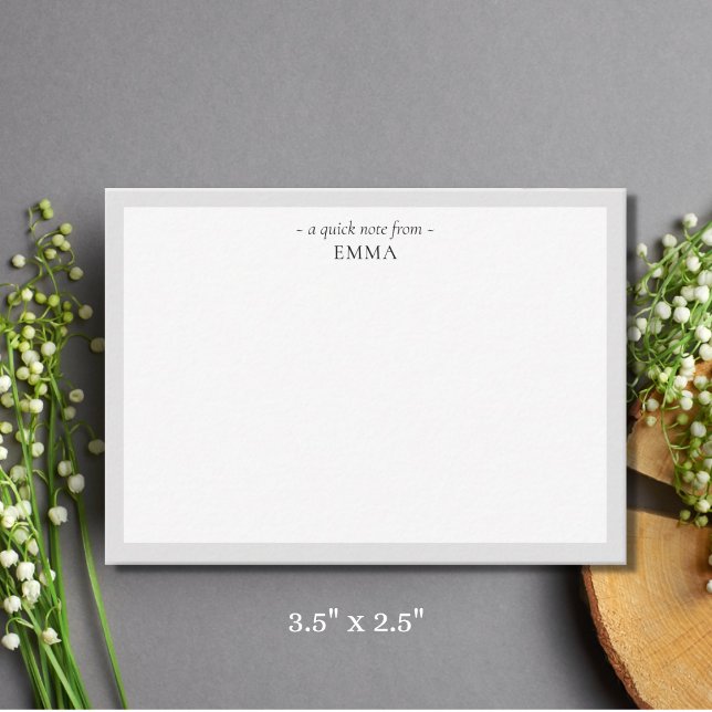 Moderne "A Quick Note From" Note Card Mitteilungskarte (Von Creator hochgeladen)