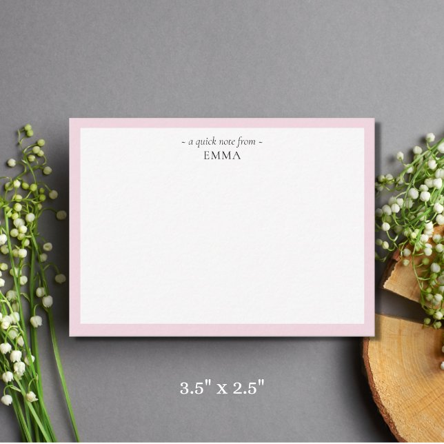 Moderne "A Quick Note From" Note Card Mitteilungskarte (Von Creator hochgeladen)