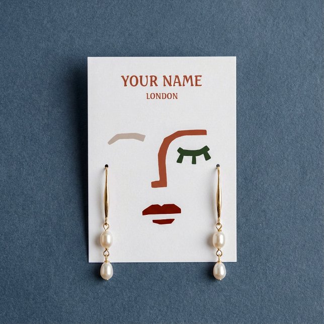 Moderne Abbildung Ohrring-Display-Karte (Modern face illustration Earring display card. A unique solution to show off your brand.)
