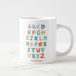 Moderne ABC Alphabet Personalisierte Klassenbriefe Jumbo-Tasse