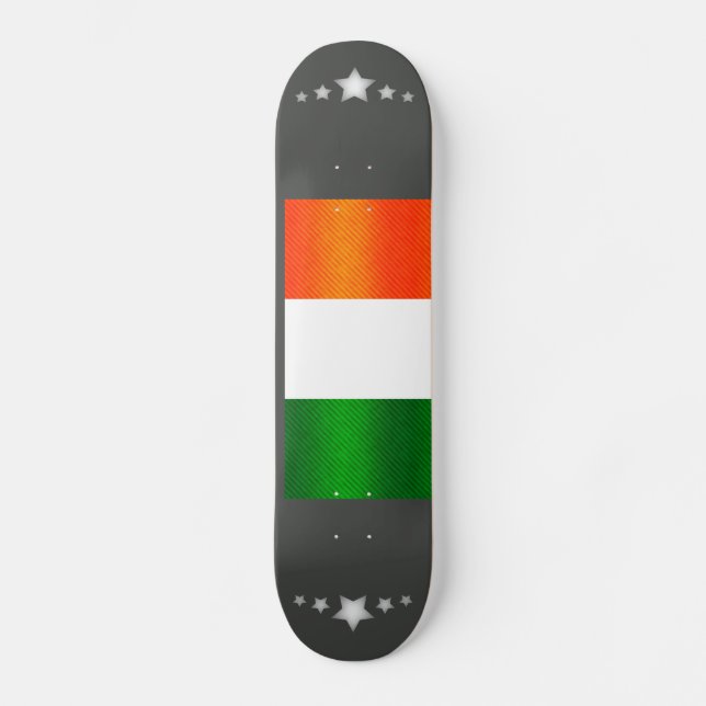 Moderne abgestreifte irische Flagge Skateboard (Vorderseite)