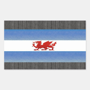 Moderne abgestreifte Patagonian Flagge Rechteckiger Aufkleber