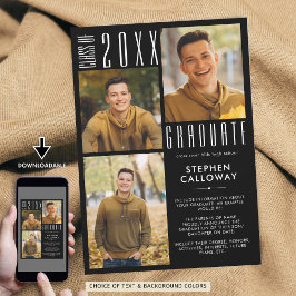 Moderne Abschluss 3 Fotos Minimalistische, benutze Ankündigung