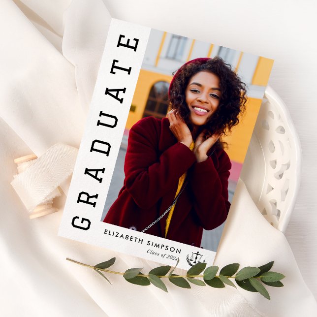 Moderne Abschluss-Ankündigung Dankeskarte (Von Creator hochgeladen)