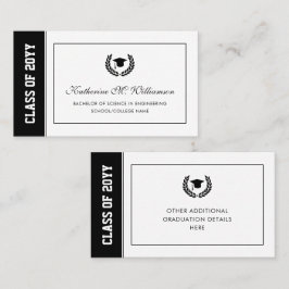 Moderne Abschluss-Ankündigung Name-Karte einfügen Telefonnummerkarte