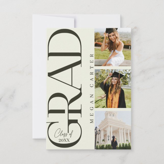 Moderne Abschluss-Announcement-Karte der Klasse 20 (Vorderseite)