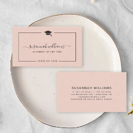 Moderne Abschluss--Chic-Script-Rose Visitenkarte