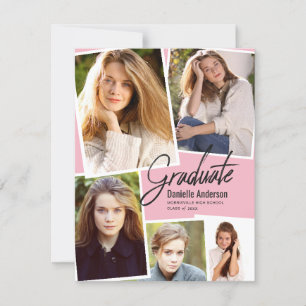 Moderne Abschluss-Foto-Collagen-Party-Mitteilung Ankündigung