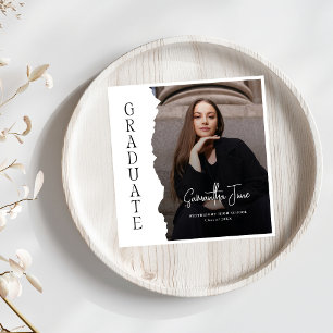 Moderne Abschluss-Foto-Magazin-Abschluss-Schild Serviette