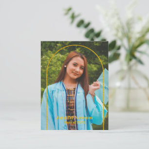 Moderne Abschluss-Foto-Postkarte - Minimale Ankünd Postkarte