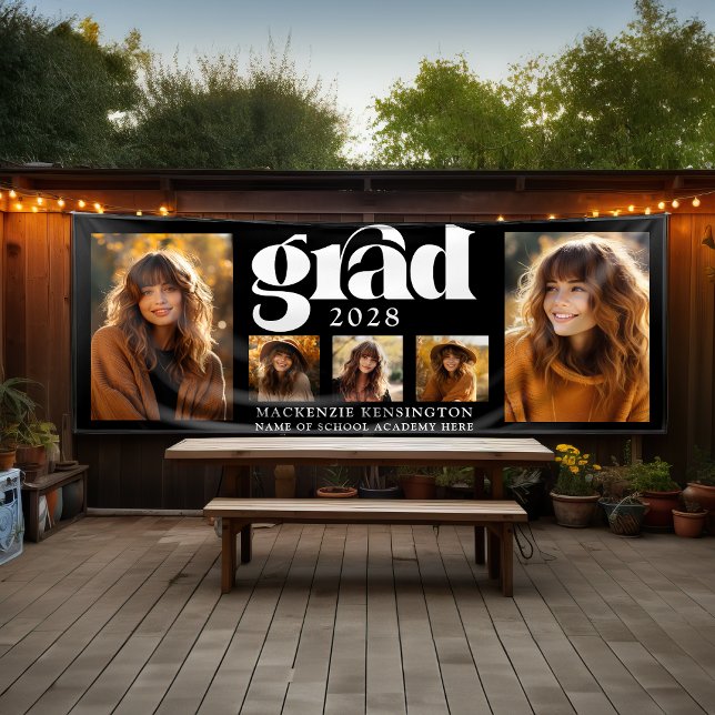 Moderne Abschluss-FotoCollage Banner (Modern Graduation Photo Collage Banner)