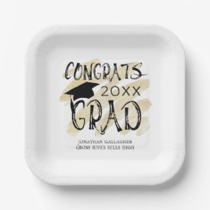 Moderne Abschluss Glückwunsch Grad Cap Custom Colo Pappteller