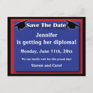 Moderne Abschluss Save the Date Card Ankündigungspostkarte