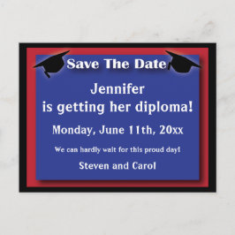 Moderne Abschluss Save the Date Card Ankündigungspostkarte