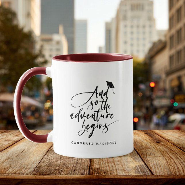 Moderne Abschluss Script Glückwunsch Trendy Quote  Tasse (Von Creator hochgeladen)