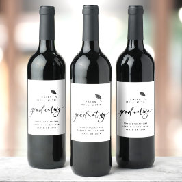 Moderne Abschluss Script Kalligraphie Glückwunsch  Weinetikett