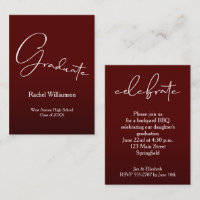 Moderne Abschluss-Skript Dark Maroon Party