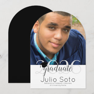 Moderne Abschluss-Typografie 2026 Foto Einladung