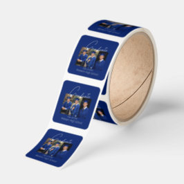 Moderne Abschlussfeier-Fotodisplay Quadratischer Aufkleber