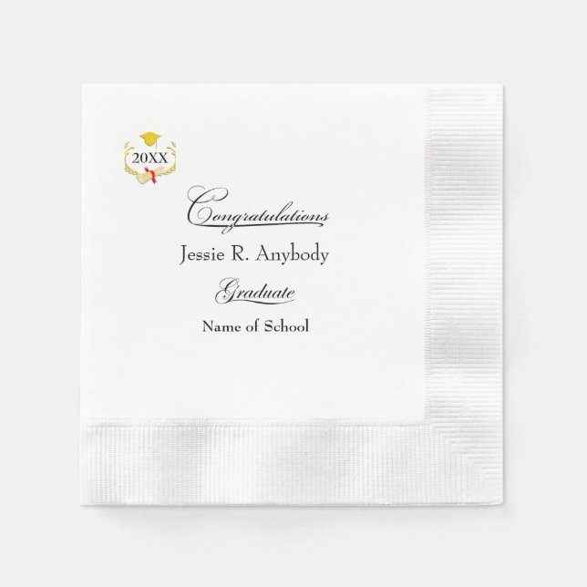 Moderne Abschlussfeier-Papier Servietten (Vorderseite)