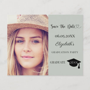 Moderne Abschlussfeier Sage Save-the-Date-Karte