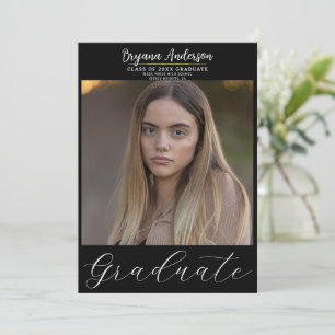 Moderne Abschlussfeier Trendige Foto Absolvent Einladung