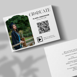 Moderne Abschlussfoto-QR-Code Minimales Arch-Video Ankündigung