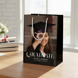 Moderne Abschlussfoto-Schriftzug Abitur Mittlere Geschenktüte
