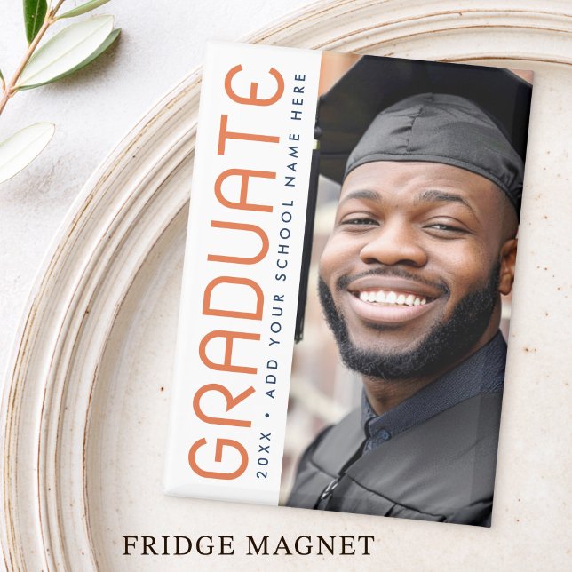 Moderne Abschlussjahresfoto Absolvent Magnet (Modern graduation year photo graduate magnet)