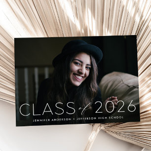 Moderne Abschlussklasse 2026 Foto-Abschlussfeier Einladung