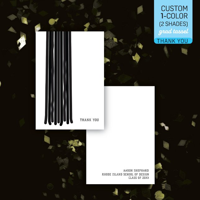 Moderne Abschlussquaste im Designstil - Farbe edit Dankeskarte (Von Creator hochgeladen)