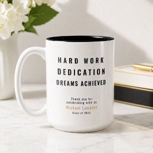 Moderne Abschlusszitat-Kaffeetasse Zweifarbige Tasse