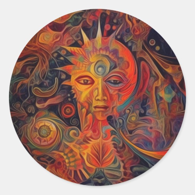 Moderne Abstrakt Art Sticker Goddess (Vorderseite)
