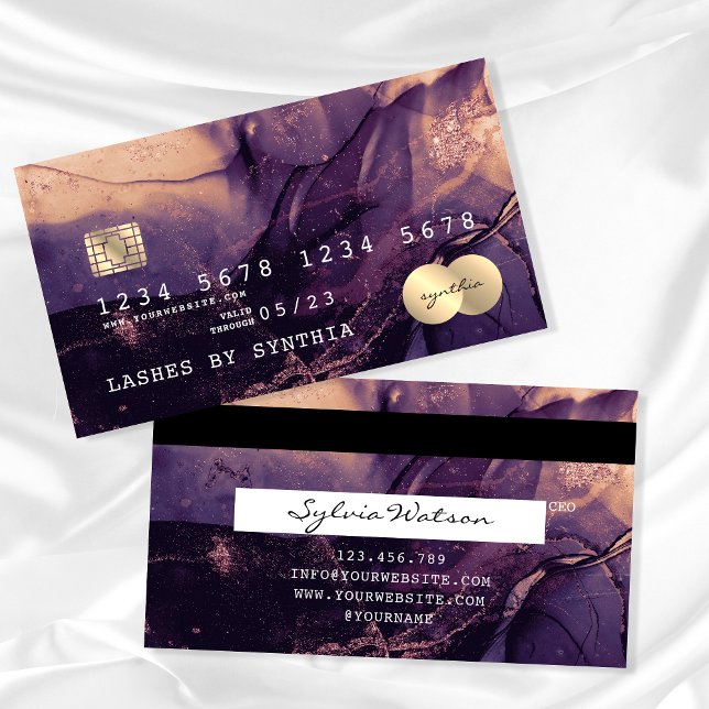 Moderne Abstrakt Art Watercolor Kreditkarte Stil Visitenkarte (Von Creator hochgeladen)