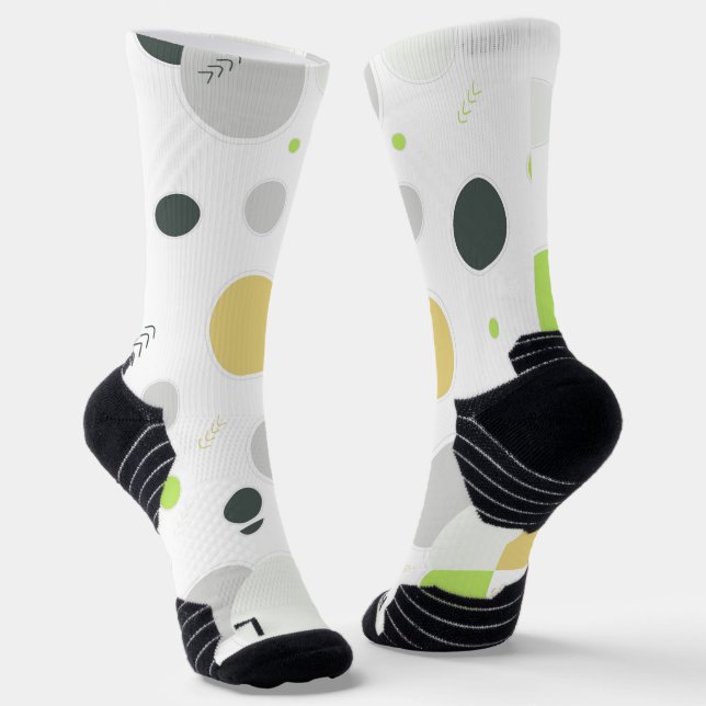Moderne Abstrakt Dot Pattern Socken weiß, grau, Li (Gewinkelt)