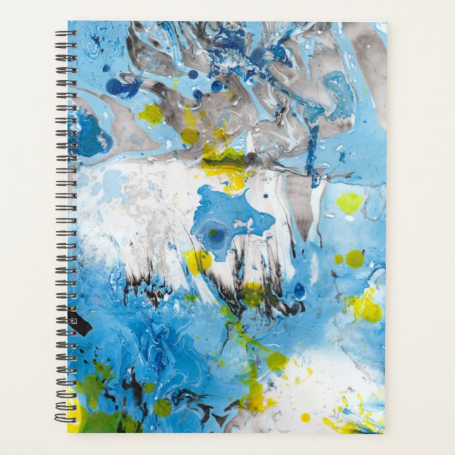 Moderne Abstrakt-gelbe blaue Vorlage Trendy Planer (Vorderseite)