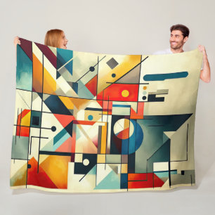 Moderne Abstrakt geometrische Malerei Fleecedecke