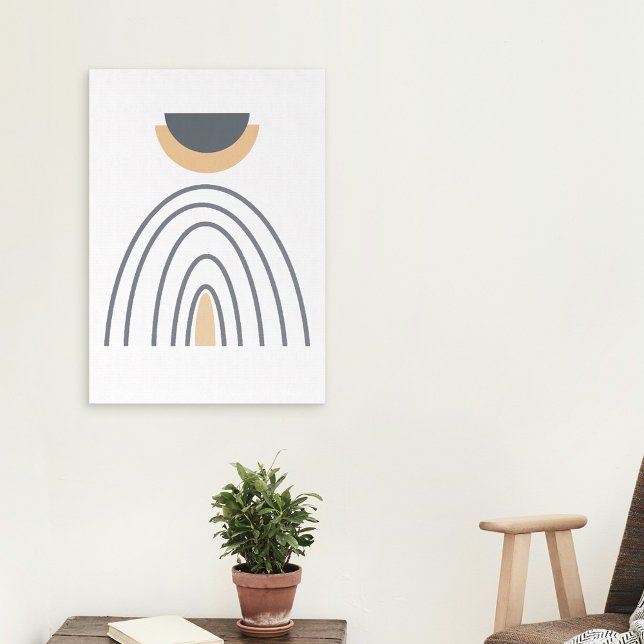 Moderne Abstrakt geometrische Minimalistische Lein Leinwanddruck (Modern Abstract Geometric Minimalist Canvas Wrap
)