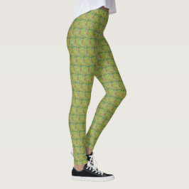 MODERNE abstrakt gezeichnet hellgelbe Leggings