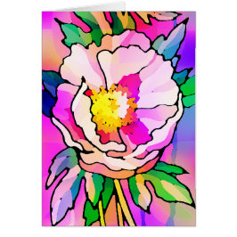 Moderne Abstrakt rosa Blume Card