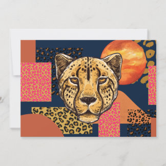 Moderne Abstrakt Safari Cheetah Einladung