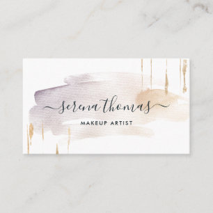 Moderne Abstrakt Signatur Blush Gold Aquarell Visitenkarte