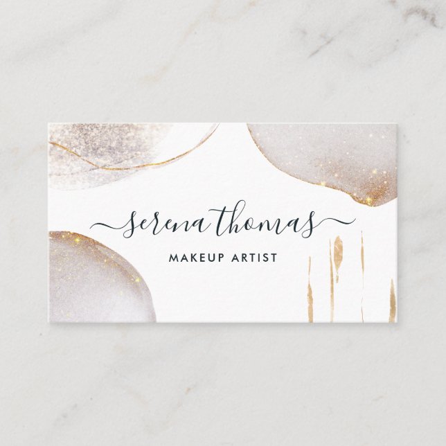 Moderne Abstrakt Signatur Blush Gold Aquarell Visitenkarte (Vorderseite)