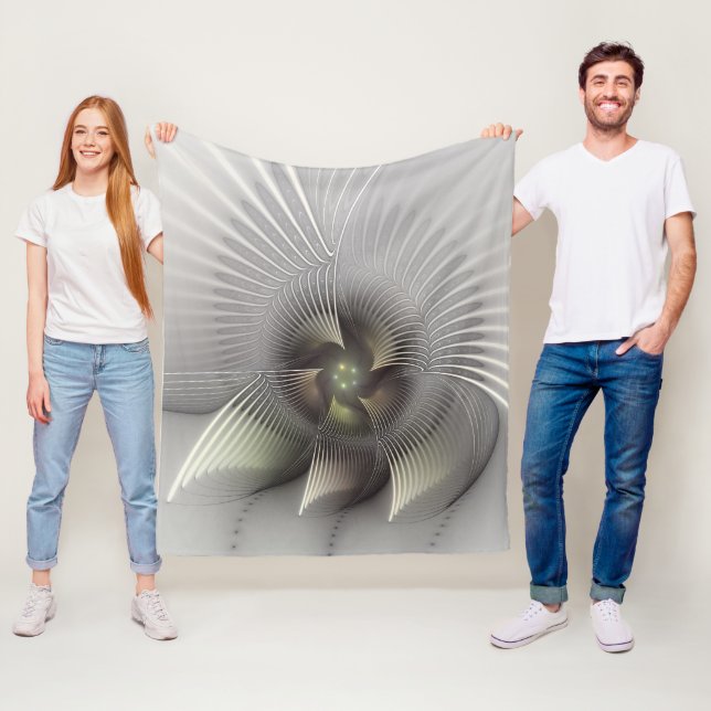 Moderne abstrakte 3D-Form Fraktal-Kunst Fleecedecke (Beispiel)