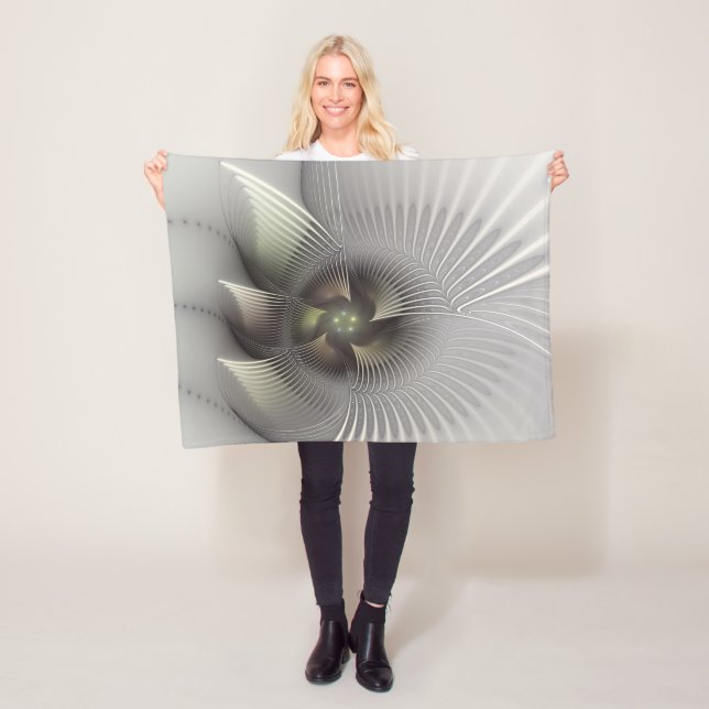 Moderne abstrakte 3D-Form Fraktal-Kunst Fleecedecke (Beispiel)