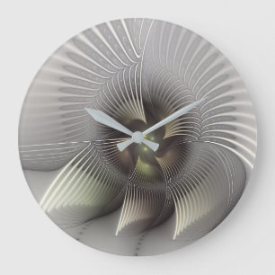 Moderne abstrakte 3D-Form Fraktal-Kunst Große Wanduhr