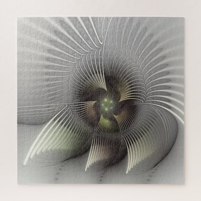 Moderne abstrakte 3D-Form-Fraktalkunst Puzzle (Vertikal)